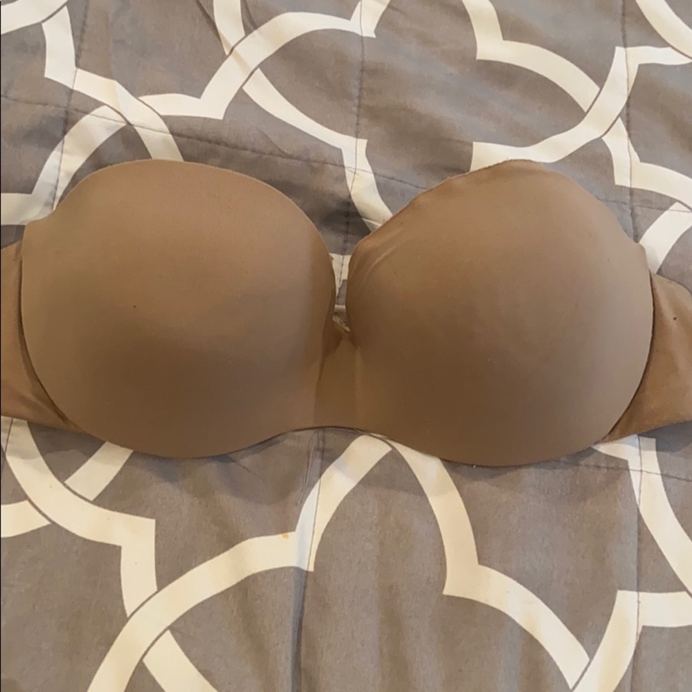 Tan strapless bra!